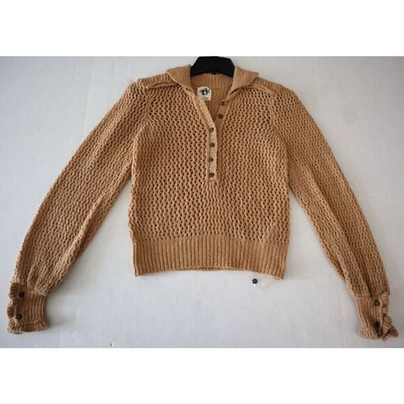 We The Free OB1530909 Women Sz XS Camel Heather Care FP Snowdrift Pullover - Picture 1 of 8